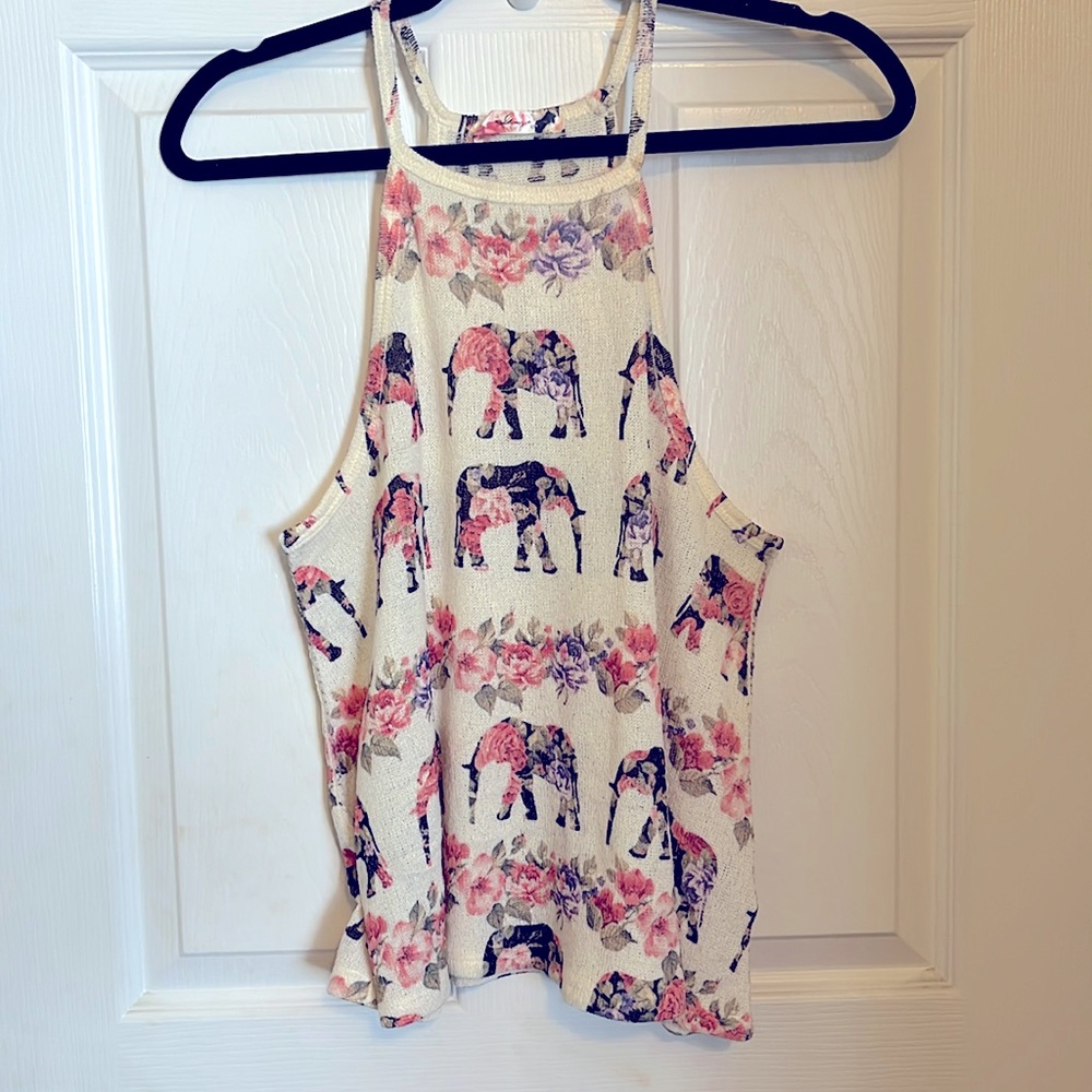 Gaze USA Elephant Print Tank Top